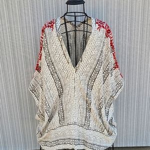 Free people embroidered poncho top